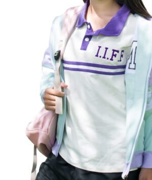 CHOMBA CON CUELLO VIOLETA