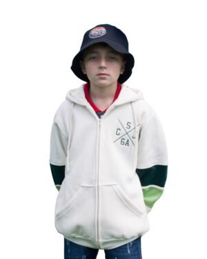 CAMPERA BLANCA Y VERDE